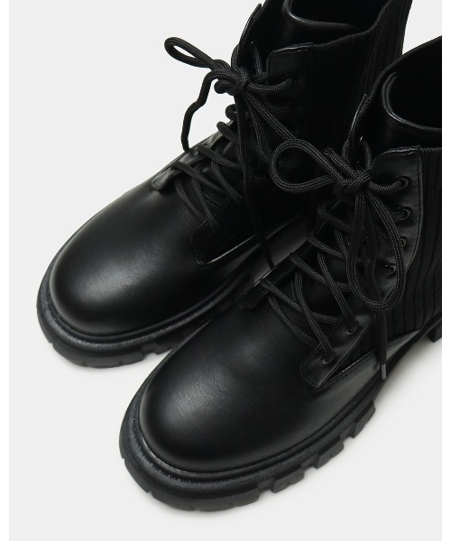 fitfit（フィットフィット） ブーツ ストレッチニット使いレースアップ