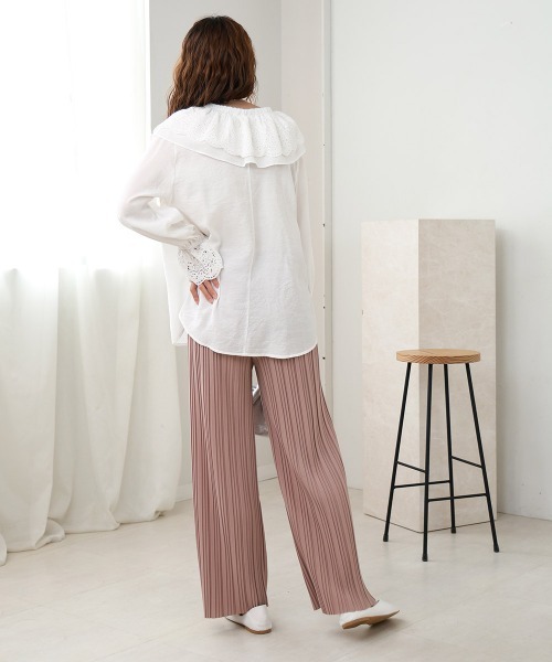 「Bab」 イージーパンツ M グレイッシュベージュ レディース_画像2