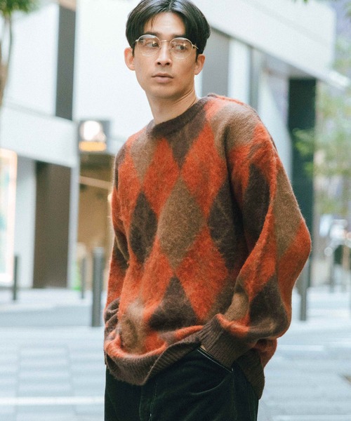 LAKOLE（ラコレ） セーター ニット アーガイルシャギーニットプル