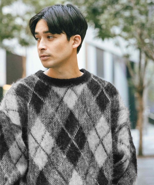 LAKOLE（ラコレ） セーター ニット アーガイルシャギーニットプル