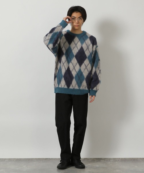 LAKOLE（ラコレ） セーター ニット アーガイルシャギーニットプル