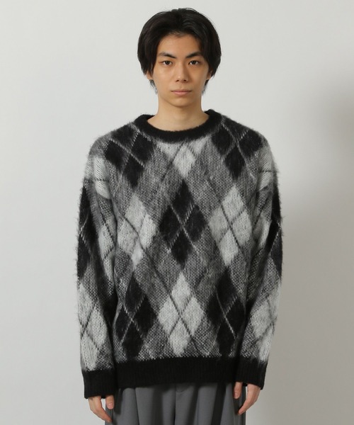 LAKOLE（ラコレ） セーター ニット アーガイルシャギーニットプル