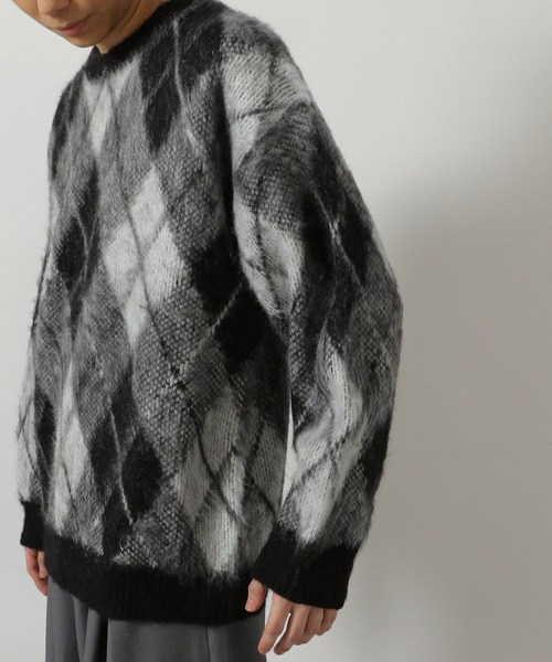 LAKOLE（ラコレ） セーター ニット アーガイルシャギーニットプル