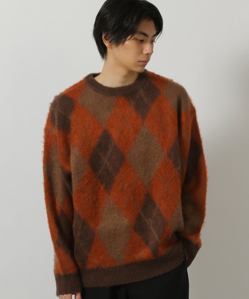 LAKOLE（ラコレ） セーター ニット アーガイルシャギーニットプル