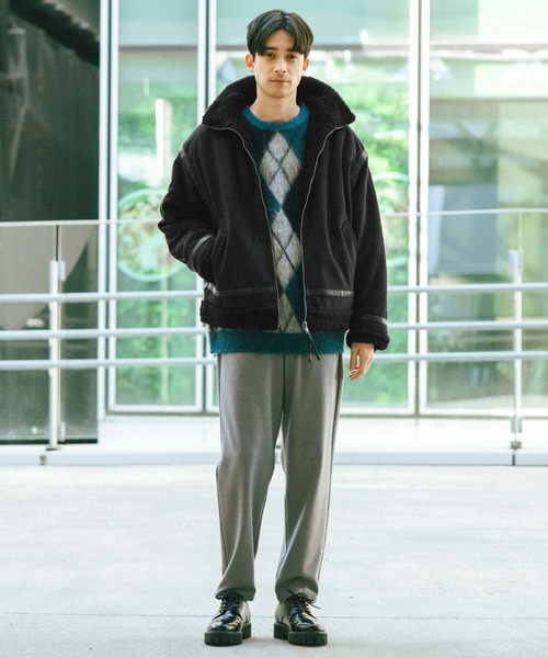 LAKOLE（ラコレ） セーター ニット アーガイルシャギーニットプル