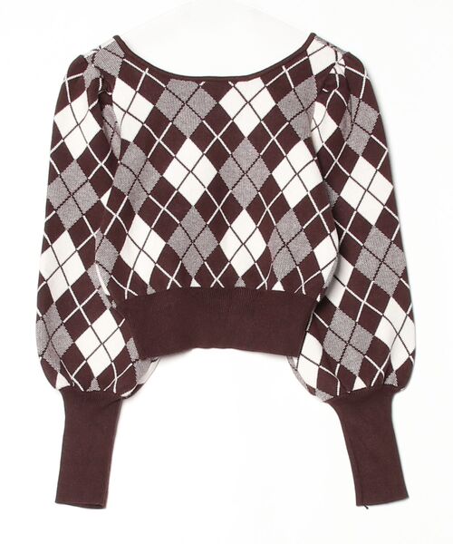 「archives」 リボン長袖ニット M ブラウン レディース_画像2