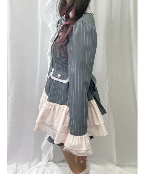 Ank Rouge（アンクルージュ） ワンピース お嬢様ストライプ