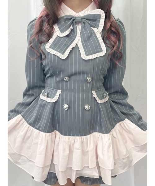 Ank Rouge（アンクルージュ） ワンピース お嬢様ストライプ