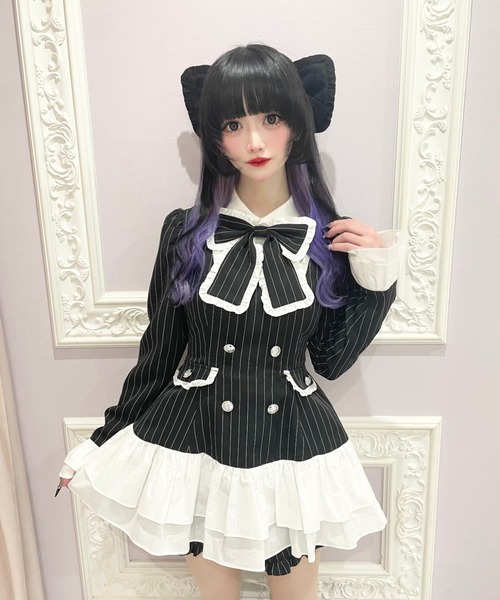 Ank Rouge（アンクルージュ） セットアップ お嬢様ストライプ