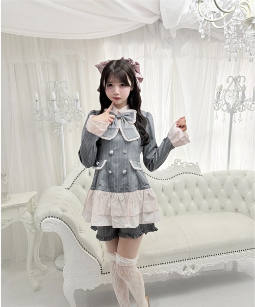 Ank Rouge（アンクルージュ） ワンピース お嬢様ストライプ