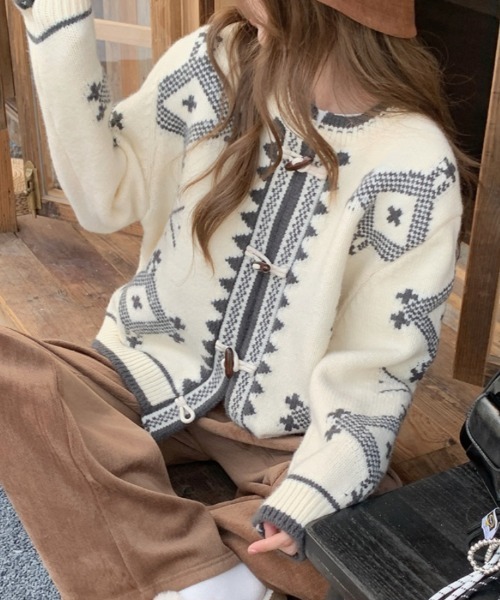 ニット セーター vintage button cardigan レディース : ZOZOTOWN