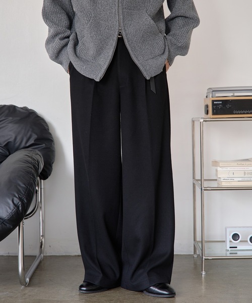 epnok スラックス ウール混セミワイドストレートスラックス メンズ epnok スラックス ウール混セミワイドストレートスラックス メンズ