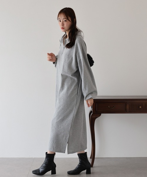 「BLUEEAST」 「ara」長袖ワンピース MEDIUM アイボリー レディース_画像9
