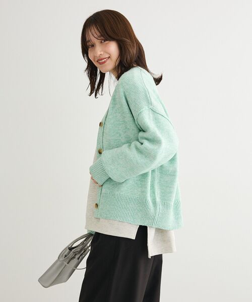カーディガン gradation knit CD GRN X-girl（エックスガール）の「GRADATION KNIT CARDIGAN（カーディガン