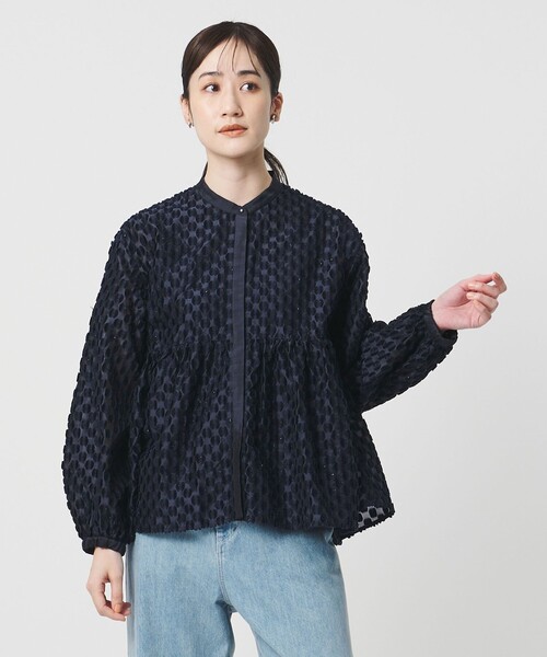 ユナイテッドアローズ ドットジャガードブラウス UNITED ARROWS（ユナイテッドアローズ） ブラウス シャツ ラメ ドット