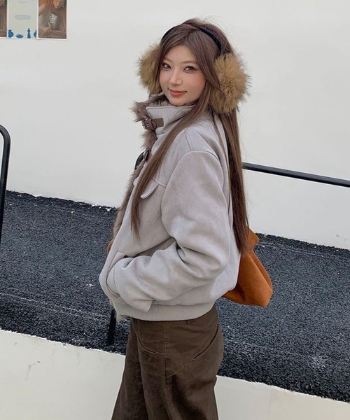 inst.ALL ブルゾン アウター 裏ファーダブルベルトブルゾン レディース