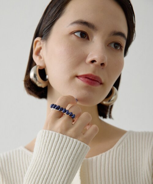 指輪 リング 「Hoaw.」パールダブルリング レディースの画像
