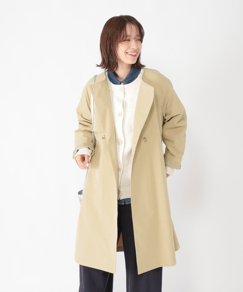 「studio CLIP」 トレンチコート LARGE ネイビー レディース_画像2