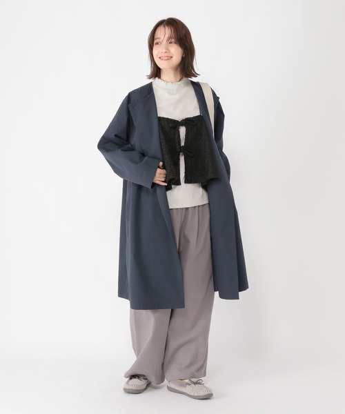 「studio CLIP」 トレンチコート LARGE ネイビー レディース_画像7
