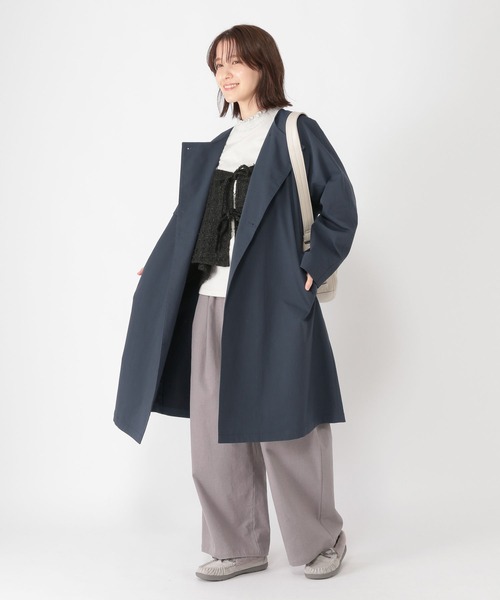 「studio CLIP」 トレンチコート LARGE ネイビー レディース_画像8