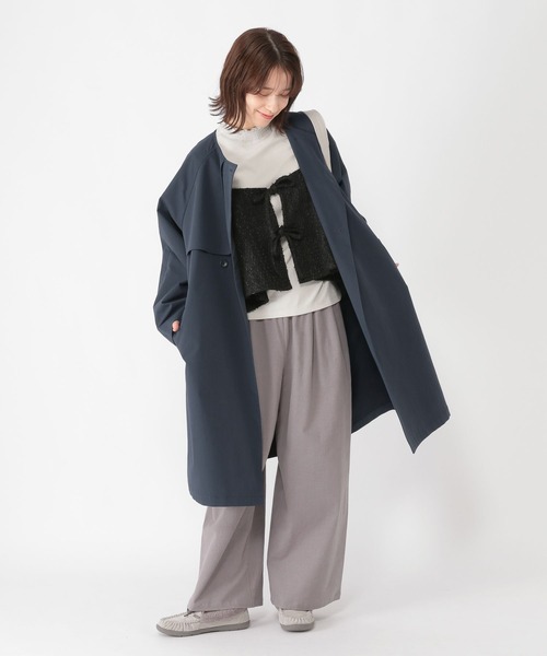 「studio CLIP」 トレンチコート LARGE ネイビー レディース_画像9