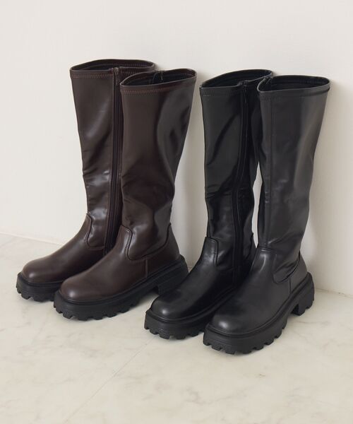 「RETRO GIRL」 ロングブーツ MEDIUM ブラック レディース_画像2