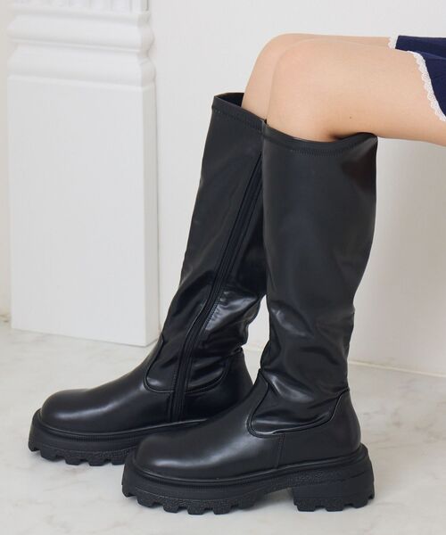 「RETRO GIRL」 ロングブーツ MEDIUM ブラック レディース_画像9