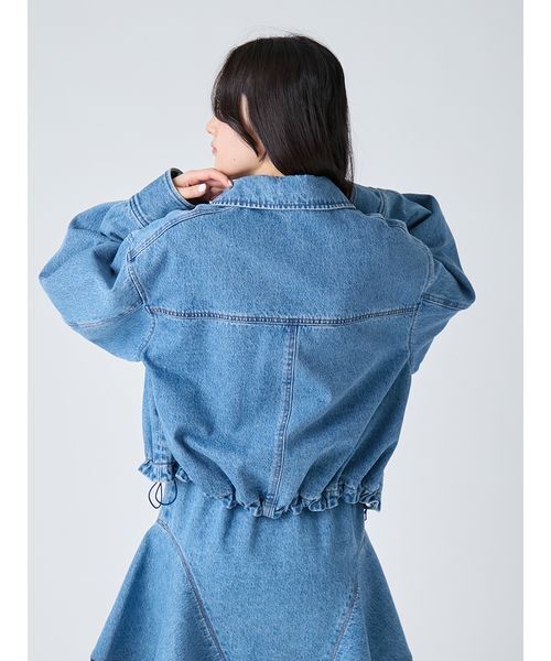 LOUNIE新品⭐️洗える❗️フォルムジップブルゾンオーガンジーバルーンジャケット LILY BROWN（リリーブラウン） ブルゾン アウター バルーンジップ