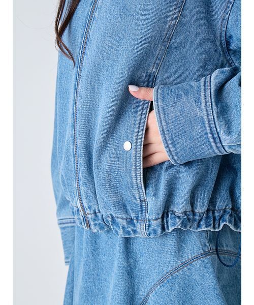 LOUNIE新品⭐️洗える❗️フォルムジップブルゾンオーガンジーバルーンジャケット LILY BROWN（リリーブラウン） ブルゾン アウター バルーンジップ