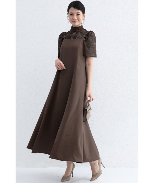 「Cinderella」 コンビワンピース X-LARGE ブラウン レディース_画像5