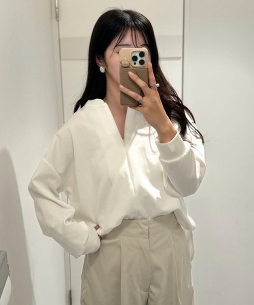 「Emma Taylor」 長袖カットソー FREE グレイッシュベージュ レディース_画像3