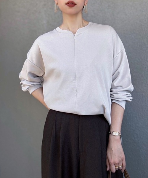 「Emma Taylor」 長袖カットソー FREE グレイッシュベージュ レディース_画像7