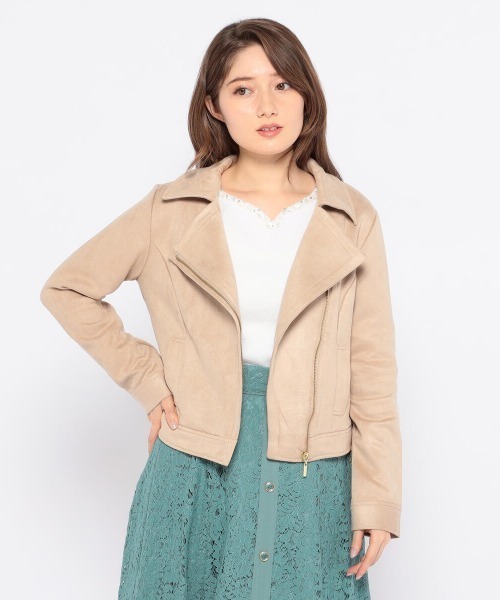 「MISCH MASCH」 ライダースジャケット MEDIUM ライトグレー レディース_画像5