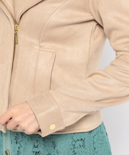 「MISCH MASCH」 ライダースジャケット MEDIUM ライトグレー レディース_画像8