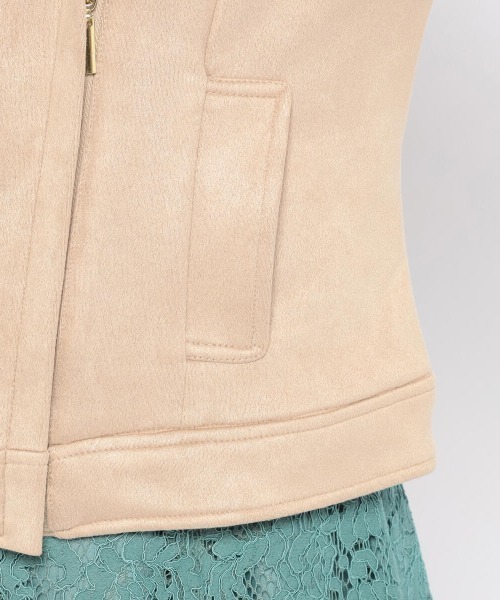 「MISCH MASCH」 ライダースジャケット MEDIUM ライトグレー レディース_画像9