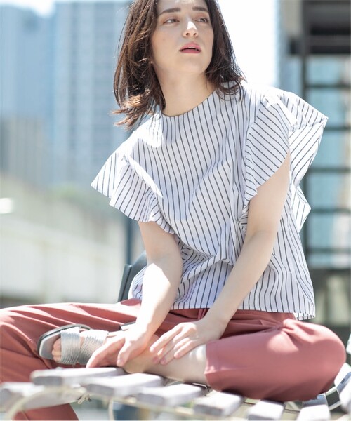 「OPAQUE.CLIP」 ノースリーブブラウス 38 ブルー レディース_画像6