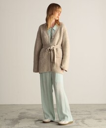 「BACCA」 ニットカーディガン S グレー レディースの画像3