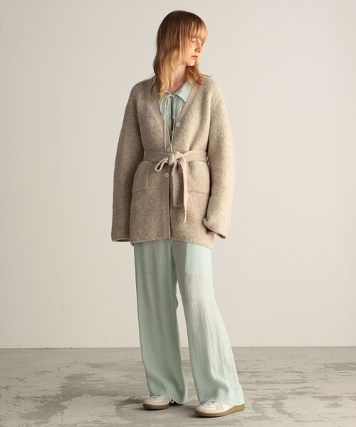 「BACCA」 ニットカーディガン S グレー レディース_画像3