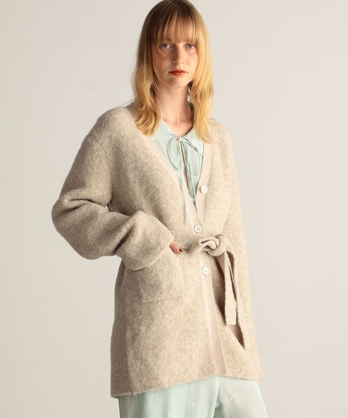 「BACCA」 ニットカーディガン S グレー レディース_画像5