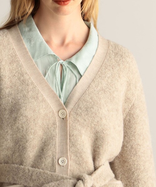 「BACCA」 ニットカーディガン S グレー レディース_画像9