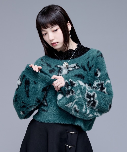 「Ellno de Mavie」 長袖ニット FREE ブルー レディース_画像4