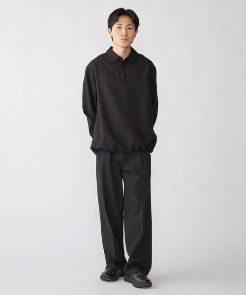 新品 ビューティアンドユース オーバーサイズポロシャツ M 黒 黒蝶貝 ビジカジ BEAUTY＆YOUTH UNITED ARROWS ポロシャツ 「WEB限定 WARDROBE SMART