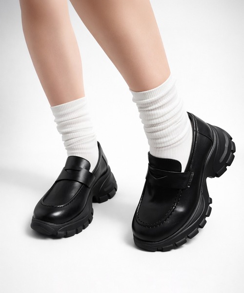 MAISON SELECT ローファー 入学式 2C95-SZ チャンキーソール コイン