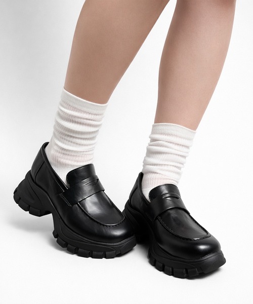 MAISON SELECT ローファー 入学式 2C95-SZ チャンキーソール コイン