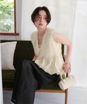 ベスト ジレ 前後2wayフェザーペプラムトッ...の詳細画像2