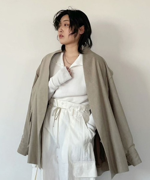 「ETRE TOKYO」 ノーカラージャケット S ベージュ レディースの画像