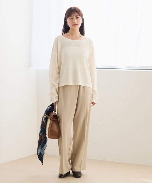 スラックス パンツ ラップ風ボタンパンツ653032 レディース_6
