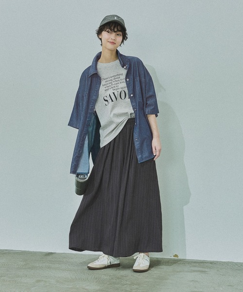 LAKOLE（ラコレ） ブラウス シャツ 半袖 冷感デニムシャツハーフ