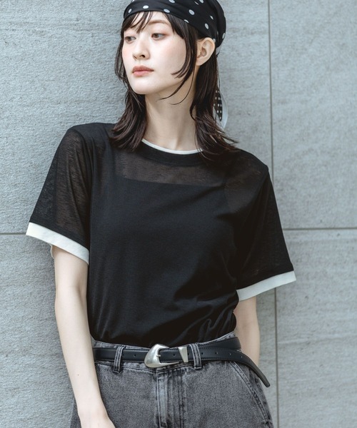 LAKOLE（ラコレ） tシャツ 半袖 シアーレイヤード半袖T / 637540