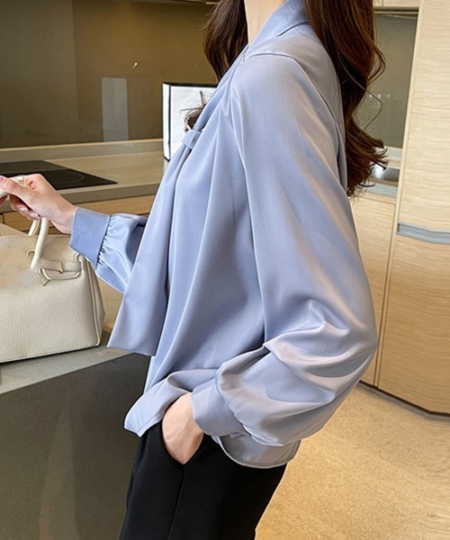 「Miniministore」 長袖ブラウス M ライトベージュ レディース_画像9